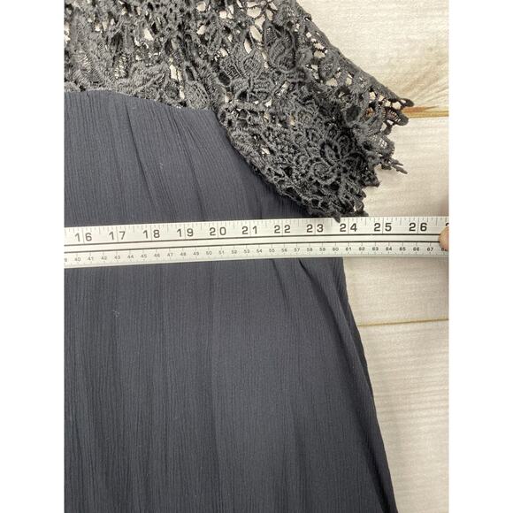 Lane Bryant Dress Womens Plus 22 Black Crochet Lace Pleated Minimal Boho Pockets - Picture 7 of 12